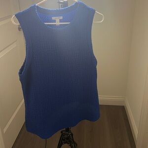 Cute blue sweater! Didn’t fit.